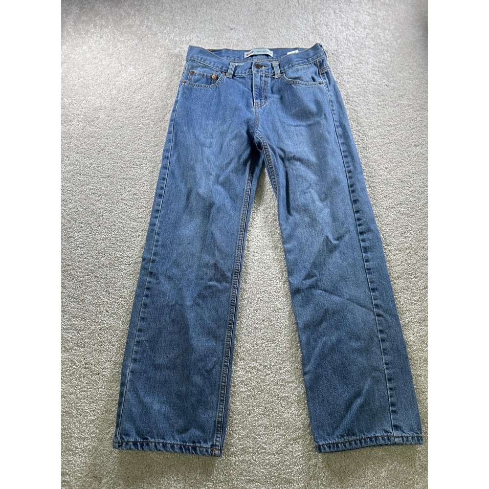 Levis 550 Relaxed Jeans Boys 14 Regular 27x27 Blue‎ Denim Straight Leg Zip Fly